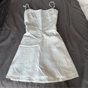 Zara White Spaghetti Strap A-Line Dress